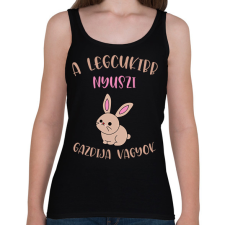 PRINTFASHION A legcukibb nyuszi gazdija - Női atléta - Fekete női trikó