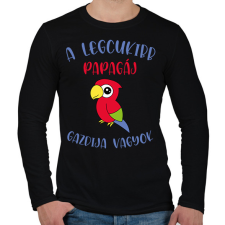 PRINTFASHION A legcukibb papagáj gazdija - Férfi hosszú ujjú póló - Fekete férfi póló