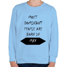 PRINTFASHION A legdominánsabb emberek májusban születnek - Gyerek pulóver - Világoskék gyerek pulóver, kardigán