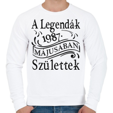 PRINTFASHION A legendák 1987 májusában születtek - Férfi pulóver - Fehér