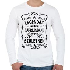 PRINTFASHION A legendák áprilisban születnek - Férfi hosszú ujjú póló - Fehér