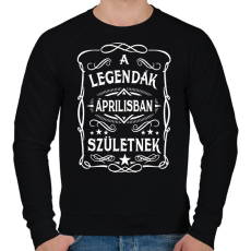 PRINTFASHION A legendák áprilisban születtek - Férfi pulóver - Fekete