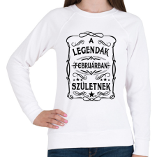 PRINTFASHION A legendák februárban születnek - Női pulóver - Fehér női pulóver, kardigán