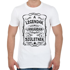 PRINTFASHION A legendák januárban születnek - Férfi póló - Fehér