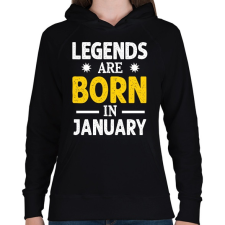 PRINTFASHION A legendák januárban születtek - Női kapucnis pulóver - Fekete női pulóver, kardigán