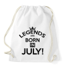 PRINTFASHION A legendák Júliusban születnak - Sportzsák, Tornazsák - Fehér