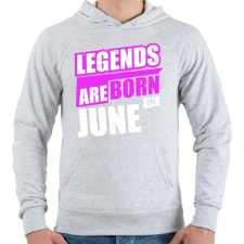 PRINTFASHION A legendák júniusban születnek - Férfi kapucnis pulóver - Sport szürke férfi pulóver, kardigán