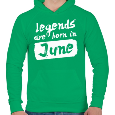 PRINTFASHION A legendák júniusban születnek - Férfi kapucnis pulóver - Zöld