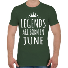 PRINTFASHION A legendák júniusban születnek - Férfi póló - Katonazöld férfi póló