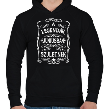 PRINTFASHION A legendák júniusban születtek - Férfi kapucnis pulóver - Fekete férfi pulóver, kardigán