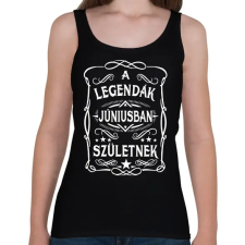 PRINTFASHION A legendák júniusban születtek - Női atléta - Fekete női trikó