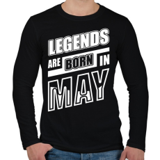 PRINTFASHION A legendák májusban születnek  - Férfi hosszú ujjú póló - Fekete