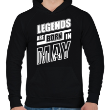PRINTFASHION A legendák májusban születnek  - Férfi kapucnis pulóver - Fekete férfi pulóver, kardigán
