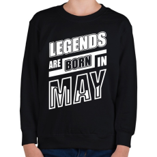 PRINTFASHION A legendák májusban születnek  - Gyerek pulóver - Fekete