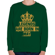 PRINTFASHION A legendák májusban születnek  - Gyerek pulóver - Sötétzöld gyerek pulóver, kardigán