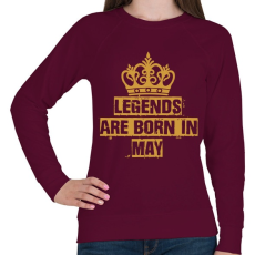 PRINTFASHION A legendák májusban születnek  - Női pulóver - Bordó