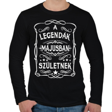 PRINTFASHION A legendák májusban születtek - Férfi hosszú ujjú póló - Fekete férfi póló