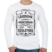 PRINTFASHION A legendák márciusban születnek - Férfi hosszú ujjú póló - Fehér férfi póló