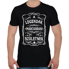 PRINTFASHION A legendák márciusban születtek - Férfi póló - Fekete