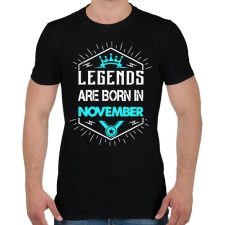 PRINTFASHION A legendák novemberben születnek - Férfi póló - Fekete férfi póló