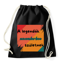 PRINTFASHION A legendák novemberben születnek - Sportzsák, Tornazsák - Fekete tornazsák