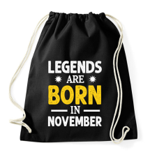 PRINTFASHION A legendák novemberben születtek - Sportzsák, Tornazsák - Fekete tornazsák