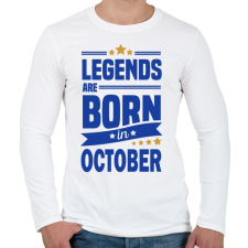 PRINTFASHION A legendák októberben születnek - Férfi hosszú ujjú póló - Fehér férfi póló