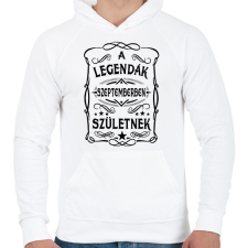 PRINTFASHION A legendák szeptemberben születnek - Férfi kapucnis pulóver - Fehér férfi pulóver, kardigán