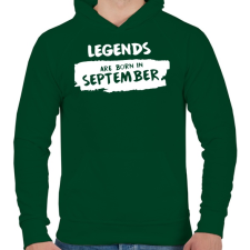 PRINTFASHION A legendák szeptemberben születnek - Férfi kapucnis pulóver - Sötétzöld férfi pulóver, kardigán