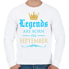 PRINTFASHION A legendák szeptemberben születnek - Férfi pulóver - Fehér