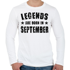 PRINTFASHION A legendák szeptemberben születtek - Férfi hosszú ujjú póló - Fehér