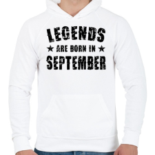 PRINTFASHION A legendák szeptemberben születtek - Férfi kapucnis pulóver - Fehér férfi pulóver, kardigán