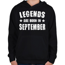 PRINTFASHION A legendák szeptemberben születtek - Gyerek kapucnis pulóver - Fekete gyerek pulóver, kardigán