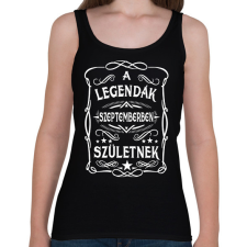 PRINTFASHION A legendák szeptemberben születtek - Női atléta - Fekete női trikó