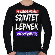 PRINTFASHION A legendák szintet lépnek-Egyedi hónappal - Férfi pulóver - Fekete férfi pulóver, kardigán