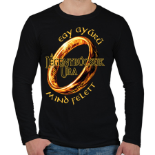 PRINTFASHION A Legénybúcsúk Ura, egy gyűrű mind felett - Férfi hosszú ujjú póló - Fekete férfi póló