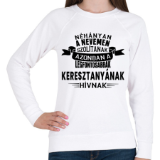 PRINTFASHION A legfontosabbak Keresztanyának hívnak. - Női pulóver - Fehér női pulóver, kardigán
