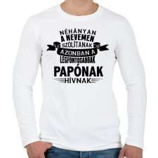 PRINTFASHION A legfontosabbak papónak hívnak - Férfi hosszú ujjú póló - Fehér férfi póló