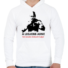 PRINTFASHION A legjobb adni - Férfi kapucnis pulóver - Fehér