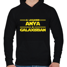PRINTFASHION A legjobb anya a galaxisban - Férfi kapucnis pulóver - Fekete férfi pulóver, kardigán
