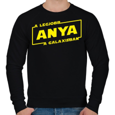 PRINTFASHION A legjobb anya a galaxisban - Férfi pulóver - Fekete