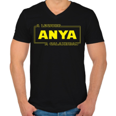 PRINTFASHION A legjobb anya a galaxisban - Férfi V-nyakú póló - Fekete