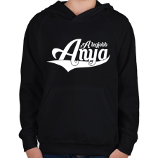 PRINTFASHION A legjobb anya - Gyerek kapucnis pulóver - Fekete gyerek pulóver, kardigán