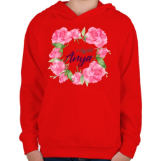 PRINTFASHION A legjobb Anya - Gyerek kapucnis pulóver - Piros