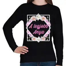 PRINTFASHION A legjobb anya - Női pulóver - Fekete