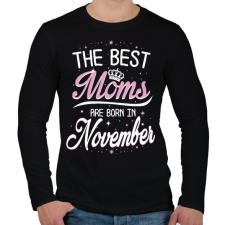 PRINTFASHION A legjobb anyák novemberben születtek - Férfi hosszú ujjú póló - Fekete férfi póló