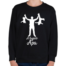PRINTFASHION A legjobb apa - Gyerek pulóver - Fekete gyerek pulóver, kardigán