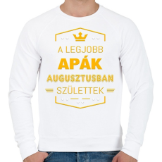 PRINTFASHION A legjobb apák augusztus - Férfi pulóver - Fehér