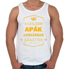 PRINTFASHION A legjobb apák január - Férfi atléta - Fehér atléta, trikó