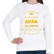 PRINTFASHION A legjobb apák május - Női pulóver - Fehér női pulóver, kardigán